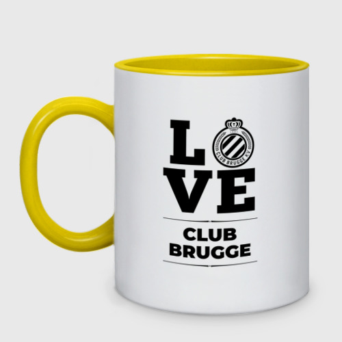Кружка двухцветная с принтом Club Brugge Love Классика, вид спереди #2