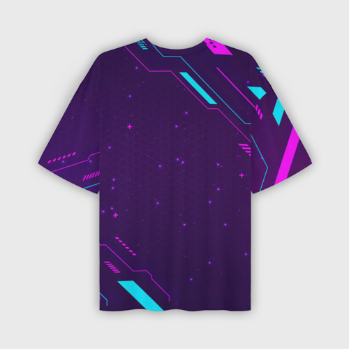 Мужская футболка oversize 3D Warframe Gaming Neon, цвет 3D печать - фото 2