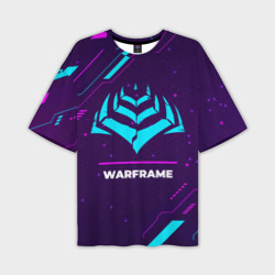 Мужская футболка oversize 3D Warframe Gaming Neon