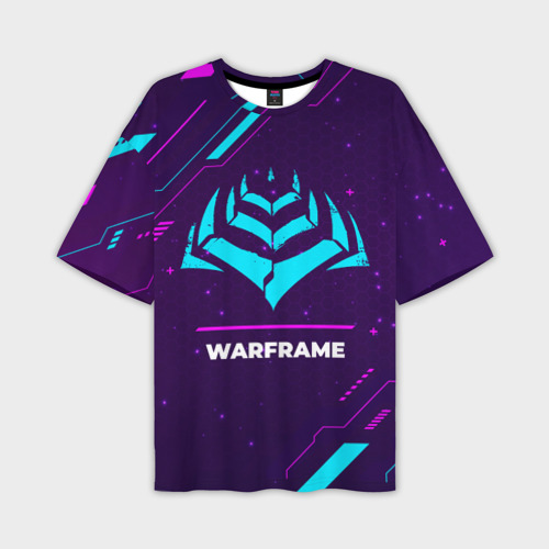 Мужская футболка oversize 3D Warframe Gaming Neon, цвет 3D печать