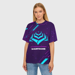 Женская футболка oversize 3D Warframe Gaming Neon - фото 2