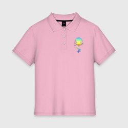 Женское поло хлопок Заходящее солнце отражается в ручье The setting sun is reflected in the stream