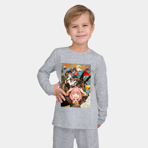 Детская пижама с лонгсливом хлопок Семья шпиона Spy X family, цвет меланж - фото 3