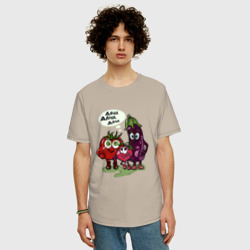 Мужская футболка хлопок Oversize Дача. Овощи - фото 2