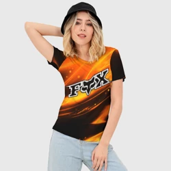 Женская футболка 3D Slim FOX racing - Фокс сияние - фото 2