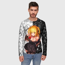 Мужской лонгслив 3D Миса с яблоком Тетрадь смерти - фото 2