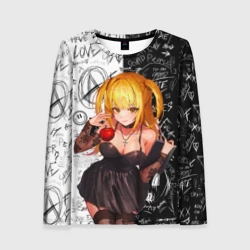 Женский лонгслив 3D Миса с яблоком Тетрадь смерти