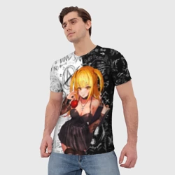 Мужская футболка 3D Миса с яблоком Тетрадь смерти - фото 2