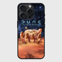 Чехол силиконовый для Apple iPhone 15 Pro Мax матовый Dune: Spice Wars песчаные дюны и рука с базой