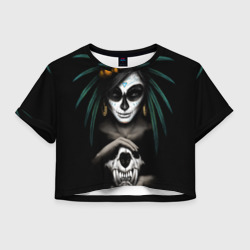 Женская футболка Crop-top 3D Костяная ведьма