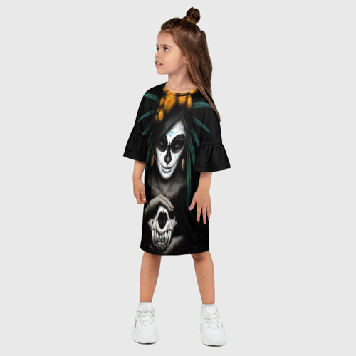 Детское платье 3D Костяная ведьма, цвет 3D печать - фото 3