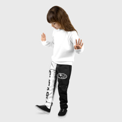 Детские брюки 3D Субару - Subaru черно белые брызги краска - фото 2