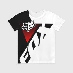 Детская футболка 3D FOX racing - Фокс черный и белый