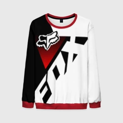 Мужской свитшот 3D FOX racing - Фокс черный и белый