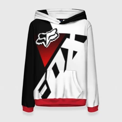 Женская толстовка 3D FOX racing - Фокс черный и белый
