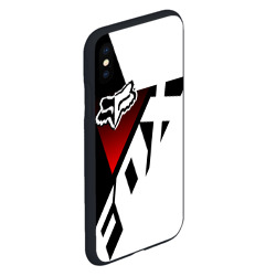 Чехол для iPhone XS Max матовый FOX racing - Фокс черный и белый - фото 2
