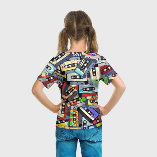 Детская футболка 3D Текстура аудиокассет, цвет 3D печать - фото 6