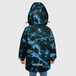 Куртка с принтом Нейронная сеть - фон для любого человека, вид сзади №2. Цвет основы: черный