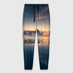 Мужские брюки 3D Горы + озеро
