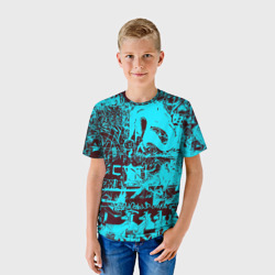 Детская футболка 3D Бирюзовая палитра цвета - фото 2
