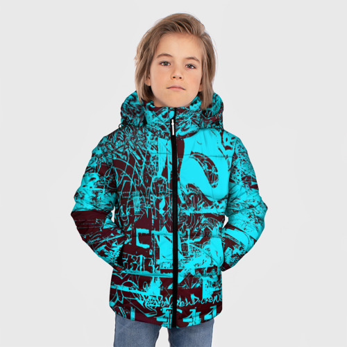 Зимняя куртка для мальчиков 3D Бирюзовая палитра цвета, цвет светло-серый - фото 3
