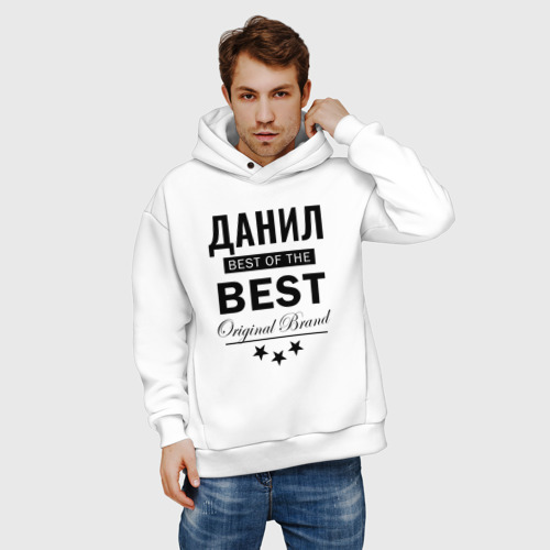 Мужское худи Oversize хлопок Данил best of the best, цвет белый - фото 3