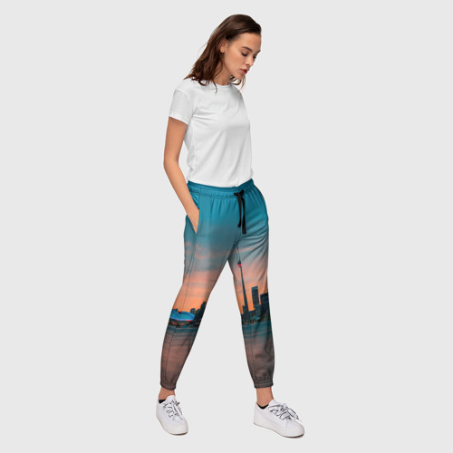 Женские брюки 3D Закат в Торонто, цвет 3D печать - фото 5