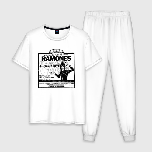Мужская пижама хлопок Live at the Palladium, NY - Ramones, цвет белый