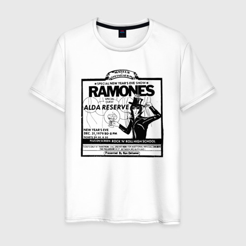 Мужская футболка из хлопка с принтом Live at the Palladium, NY - Ramones, вид спереди №1