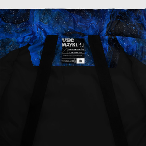 Зимняя куртка для девочек 3D Синий абстрактный дым, цвет черный - фото 7