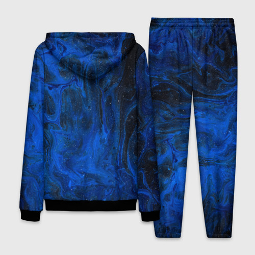 Мужской 3D костюм с принтом Синий абстрактный дым, вид сзади #1