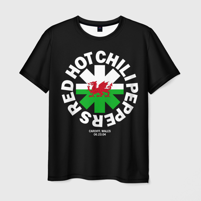 Мужская футболка 3D Cardiff, Wales: 6/23/04 - Red Hot Chili Peppers 3162365 - купить по цене 1090 в ВсеМайки