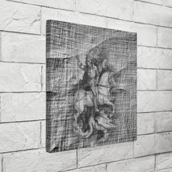 Холст квадратный Альбрехт Дюрер Всадник побеждающий дракона Гравюра Пост-арт Albrecht Durer Dragon Rider Conquering Engraving Post-art - фото 2