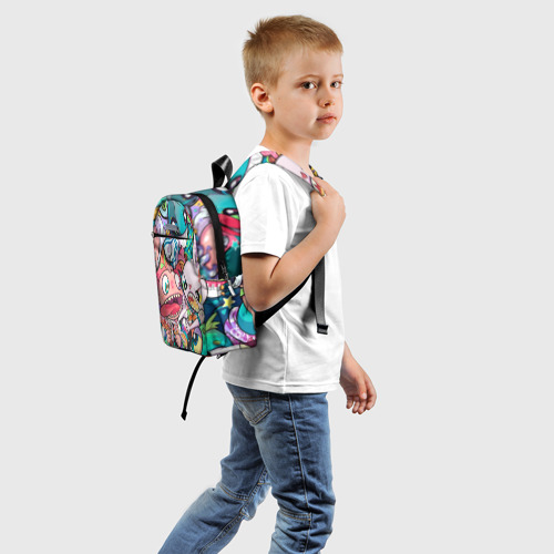 Детский рюкзак 3D с принтом Веселые однокласники, вид сзади #1