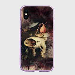 Чехол для iPhone XS Max матовый Иероним Босх Сад земных наслаждений Фрагмент Hieronymus Bosch The Garden of Earthly Delights Fragment
