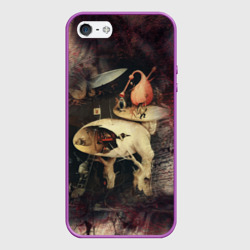 Чехол для iPhone 5/5S матовый Иероним Босх Сад земных наслаждений Фрагмент Hieronymus Bosch The Garden of Earthly Delights Fragment