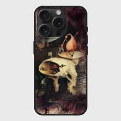 Чехол силиконовый для Apple iPhone 15 Pro Мax матовый Иероним Босх Сад земных наслаждений Фрагмент Hieronymus Bosch The Garden of Earthly Delights Fragment