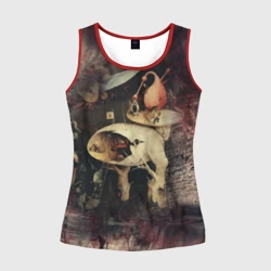 Женская майка 3D Иероним Босх Сад земных наслаждений Фрагмент Hieronymus Bosch The Garden of Earthly Delights Fragment