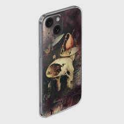 Чехол для iPhone 15 силиконовый с защитой камеры Иероним Босх Сад земных наслаждений Фрагмент Hieronymus Bosch The Garden of Earthly Delights Fragment - фото 2