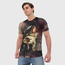 Мужская футболка 3D Иероним Босх Сад земных наслаждений Фрагмент Hieronymus Bosch The Garden of Earthly Delights Fragment - фото 2