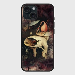 Чехол силиконовый для Apple iPhone 15 матовый Иероним Босх Сад земных наслаждений Фрагмент Hieronymus Bosch The Garden of Earthly Delights Fragment