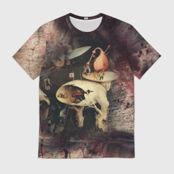 Мужская футболка 3D Иероним Босх Сад земных наслаждений Фрагмент Hieronymus Bosch The Garden of Earthly Delights Fragment