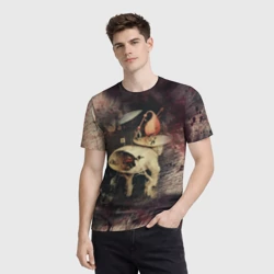 Мужская футболка 3D Иероним Босх Сад земных наслаждений Фрагмент Hieronymus Bosch The Garden of Earthly Delights Fragment - фото 2