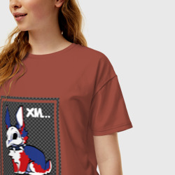 Женская футболка хлопок Oversize Кролик Альт - фото 2