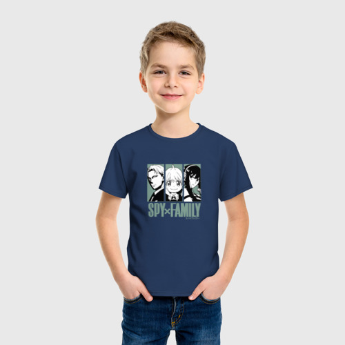 Детская футболка хлопок с принтом SPY X FAMILY / ЛОЙД, ЙОР И АНЯ ФОРДЖЕРЫ, фото на моделе #1