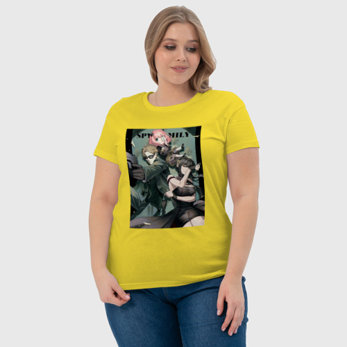 Женская футболка хлопок Семья шпиона Spy X family poster, цвет желтый - фото 6