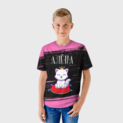 Детская футболка 3D Алёна кошка Краски - фото 2