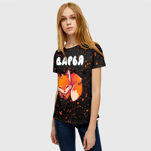 Женская футболка 3D Дарья лисичка Брызги, цвет 3D печать - фото 3