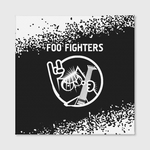 Холст квадратный Foo Fighters + кот + Арт, цвет 3D печать - фото 2