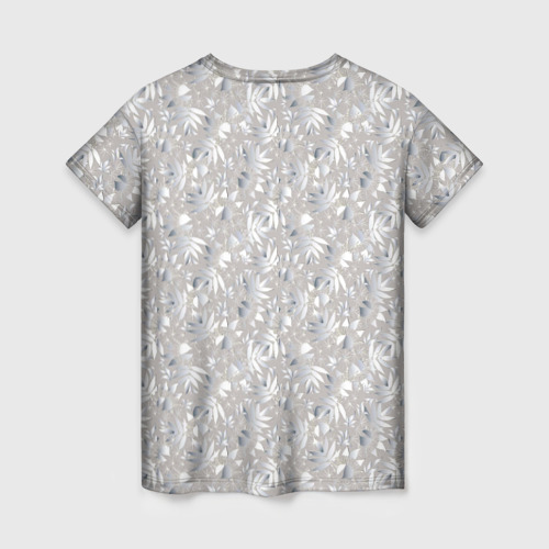 Женская футболка 3D с принтом Белые объемные узоры, вид сзади #1